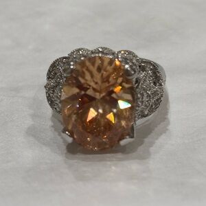 ESPO ring by Joseph Esposito, solid sterling silver with CZ & simulated citrine